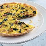 vegan just egg quiche on a table