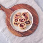 Vegan Raspberry Palmiers on a cutting board