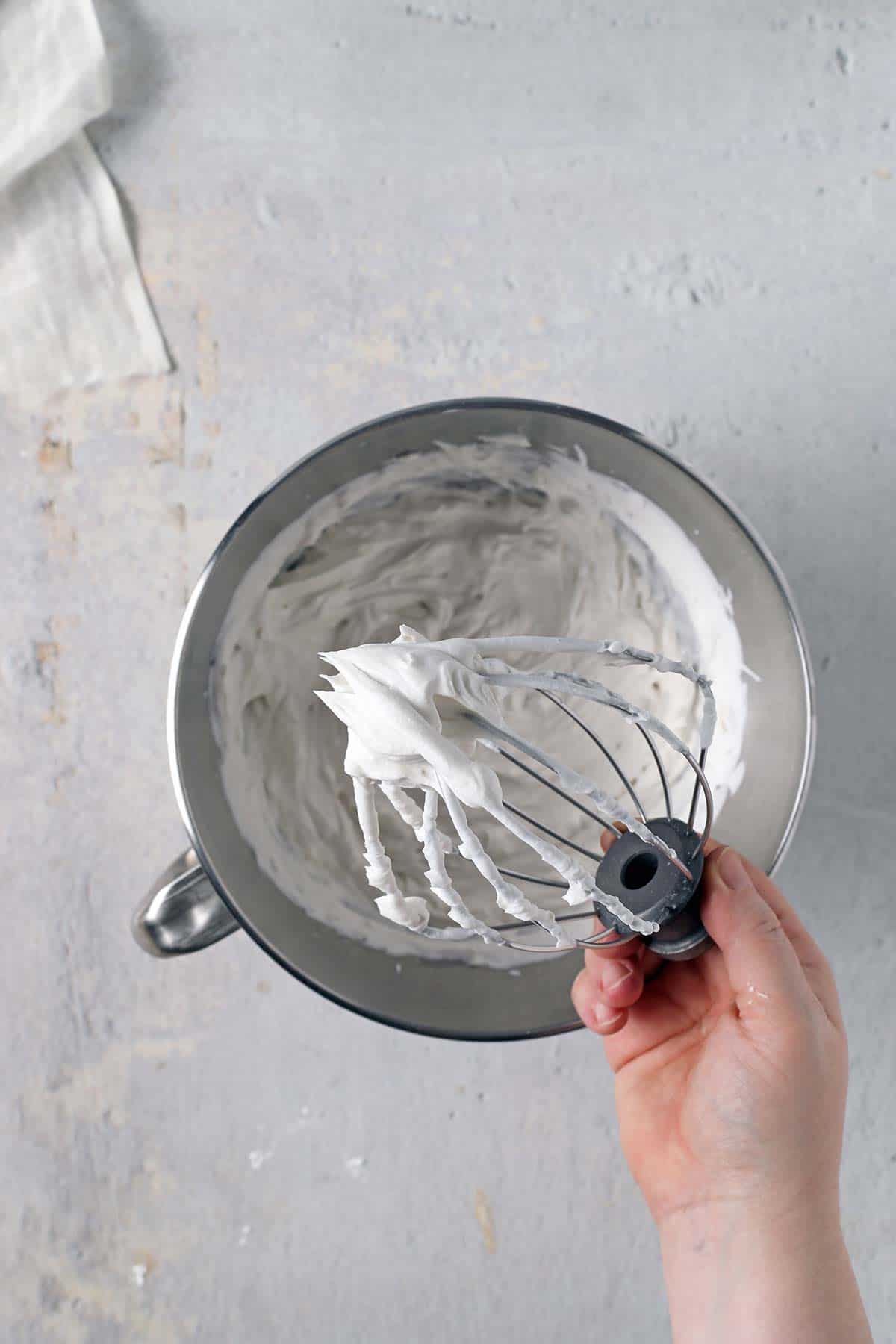 frosting in mixing bowl