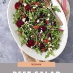 Vegan Beet Salad with Goat Cheese on a platter