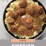 vegan swedish meatballs close up