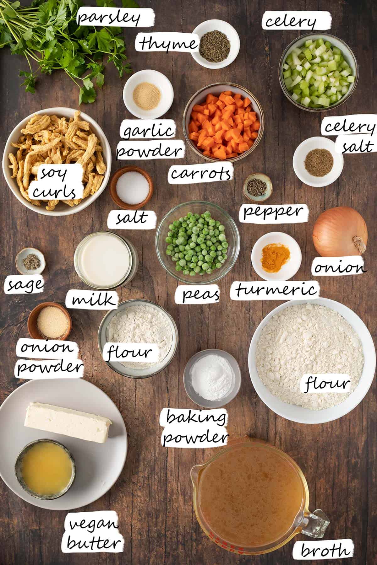 vegan chicken and dumplings ingredients